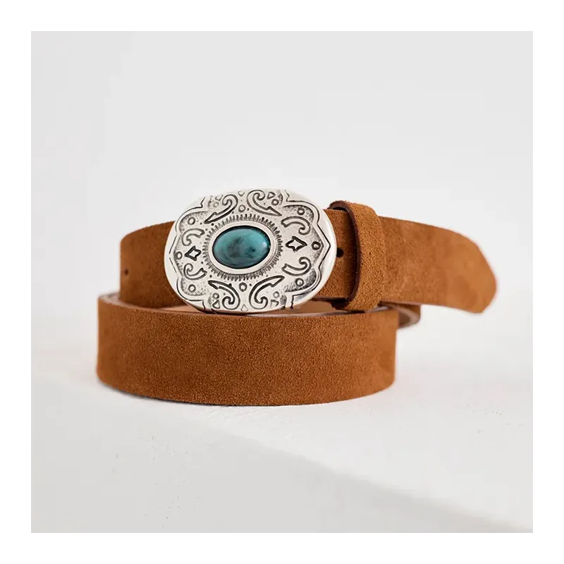 Mazélie ceinture Cruze Turquoise Nub Camel