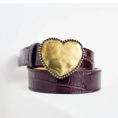 Mazélie ceinture Kaja croco bordeaux