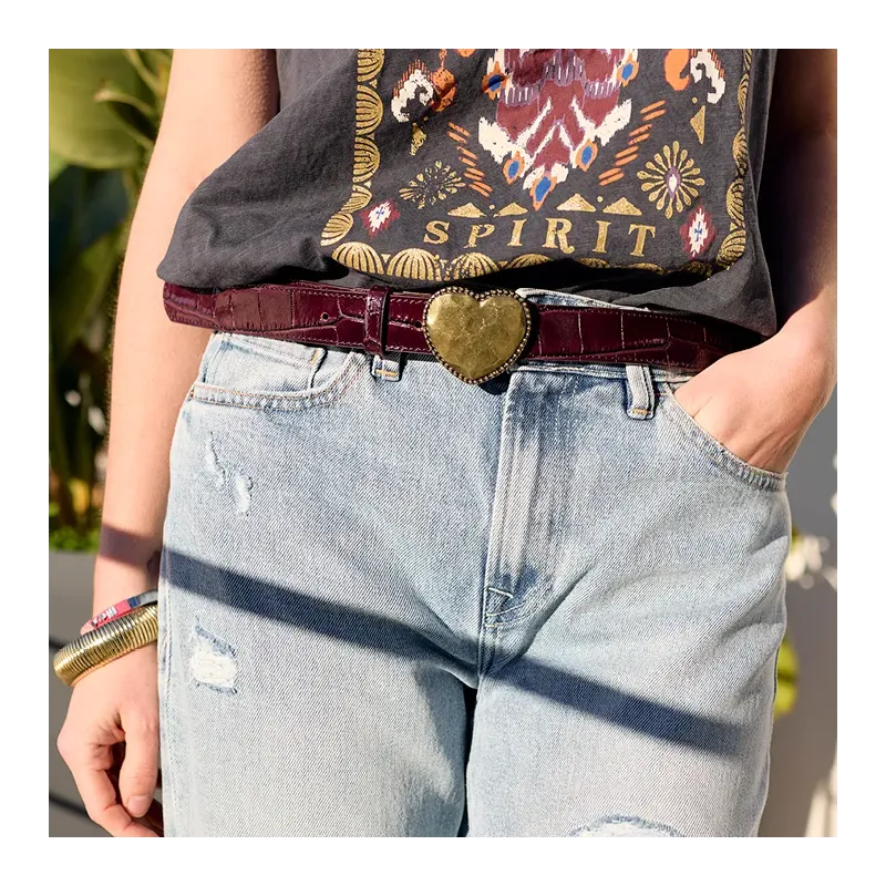 Mazélie ceinture Kaja croco bordeaux