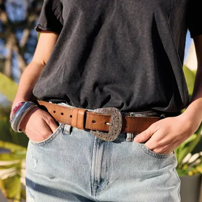 Mazélie ceinture Sando Strass Nub Camel
