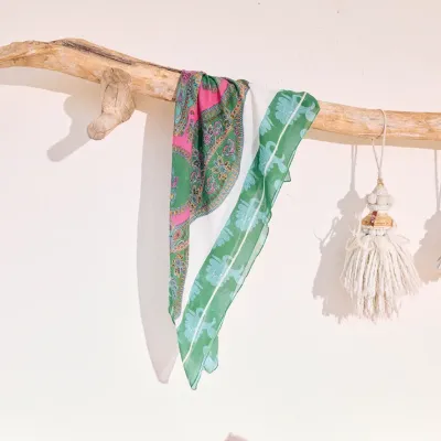 Mazélie foulard Léora Vert/Rose