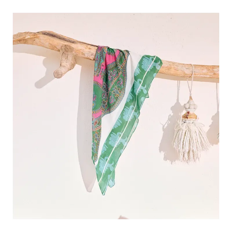 Mazélie foulard Léora Vert/Rose