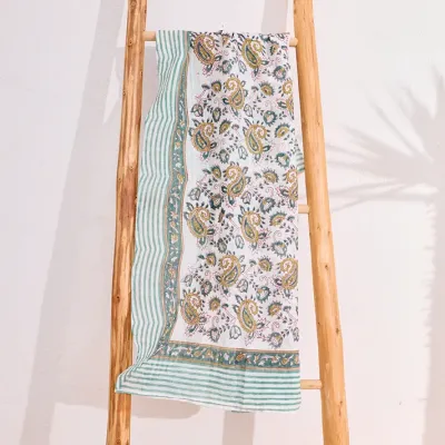 Mazélie foulard Téléna Blanc Vert