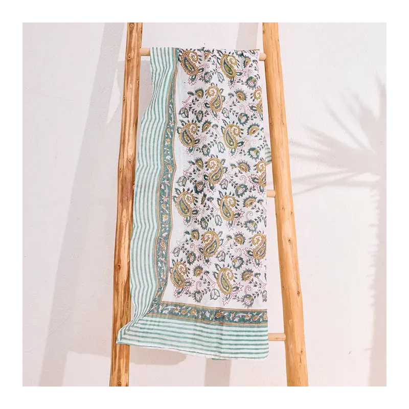 Mazélie foulard Téléna Blanc Vert